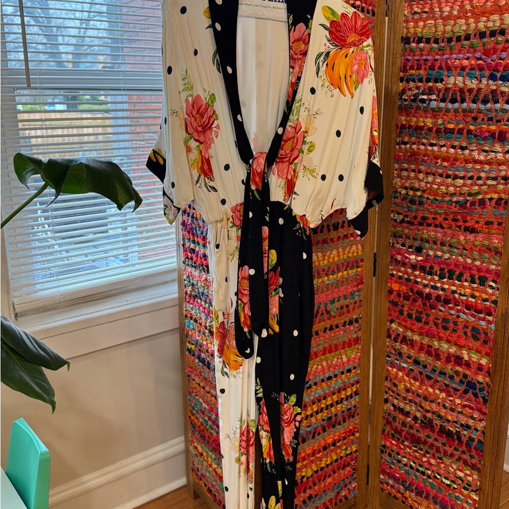 Farm Rio Floral Polka Dot Jumpsuit